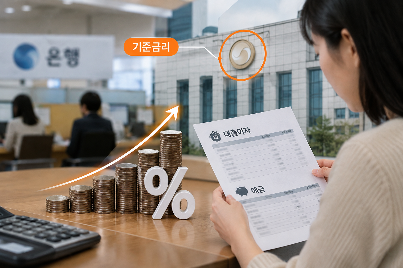 한국은행 기준금리 3.00% 인상 결정과 대출이자·예금 금리에 미치는 영향을 정리한 카드뉴스