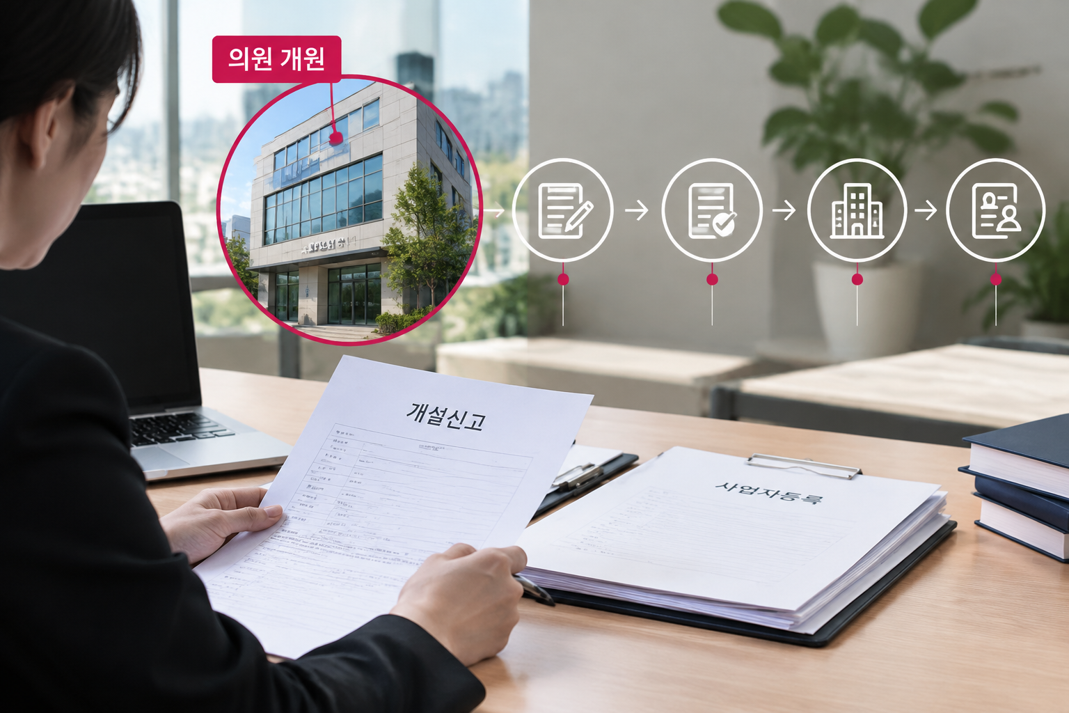 의원을 새로 열 때 밟아야 하는 개설신고와 사업자등록의 순서, 그리고 관할 보건소를 중심으로 한 행정 흐름을 담은 주제