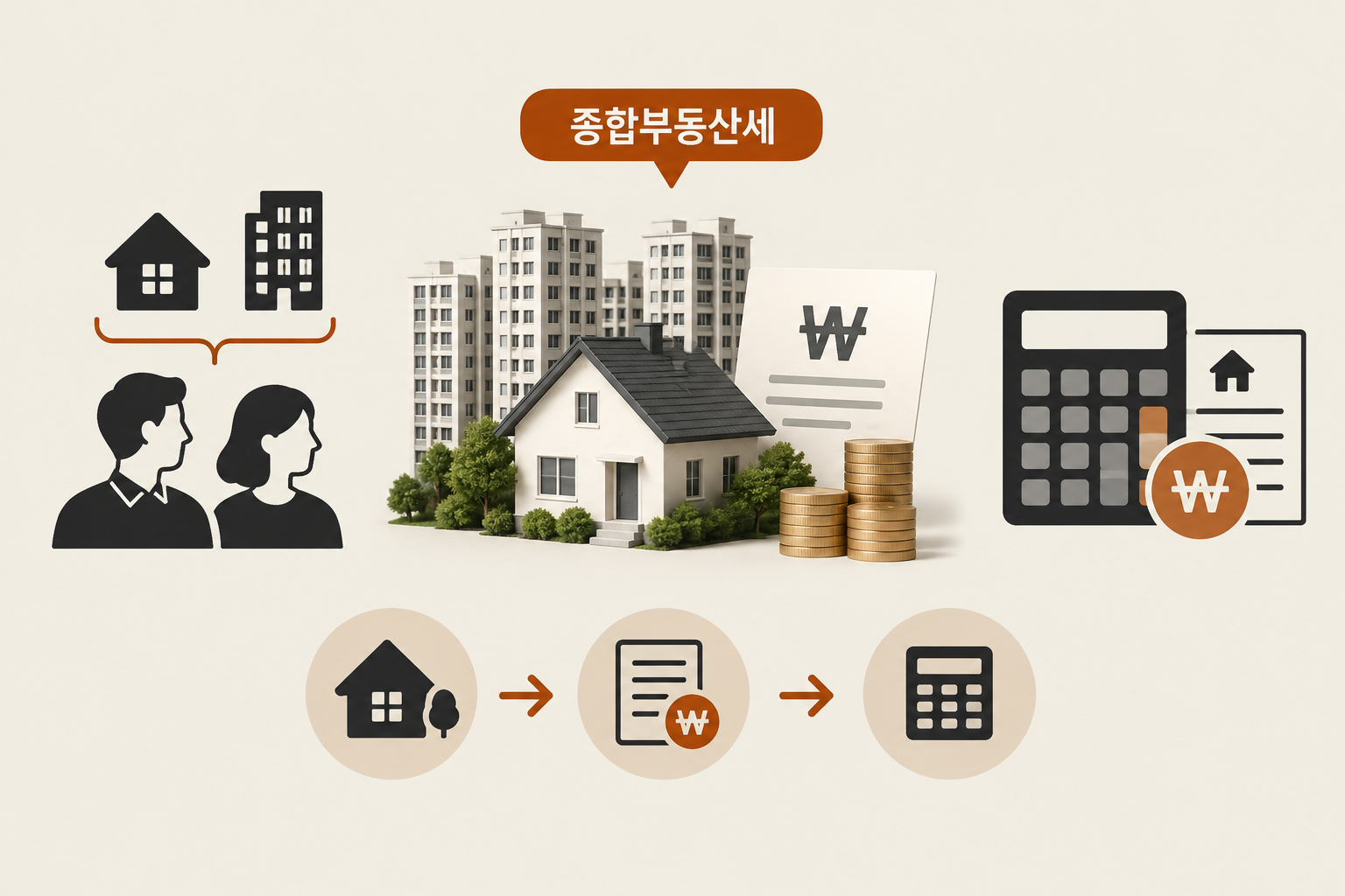 종합부동산세 과세 대상과 세액이 공시가격에서 여러 단계를 거쳐 정해지는 계산 구조를 다룬 글