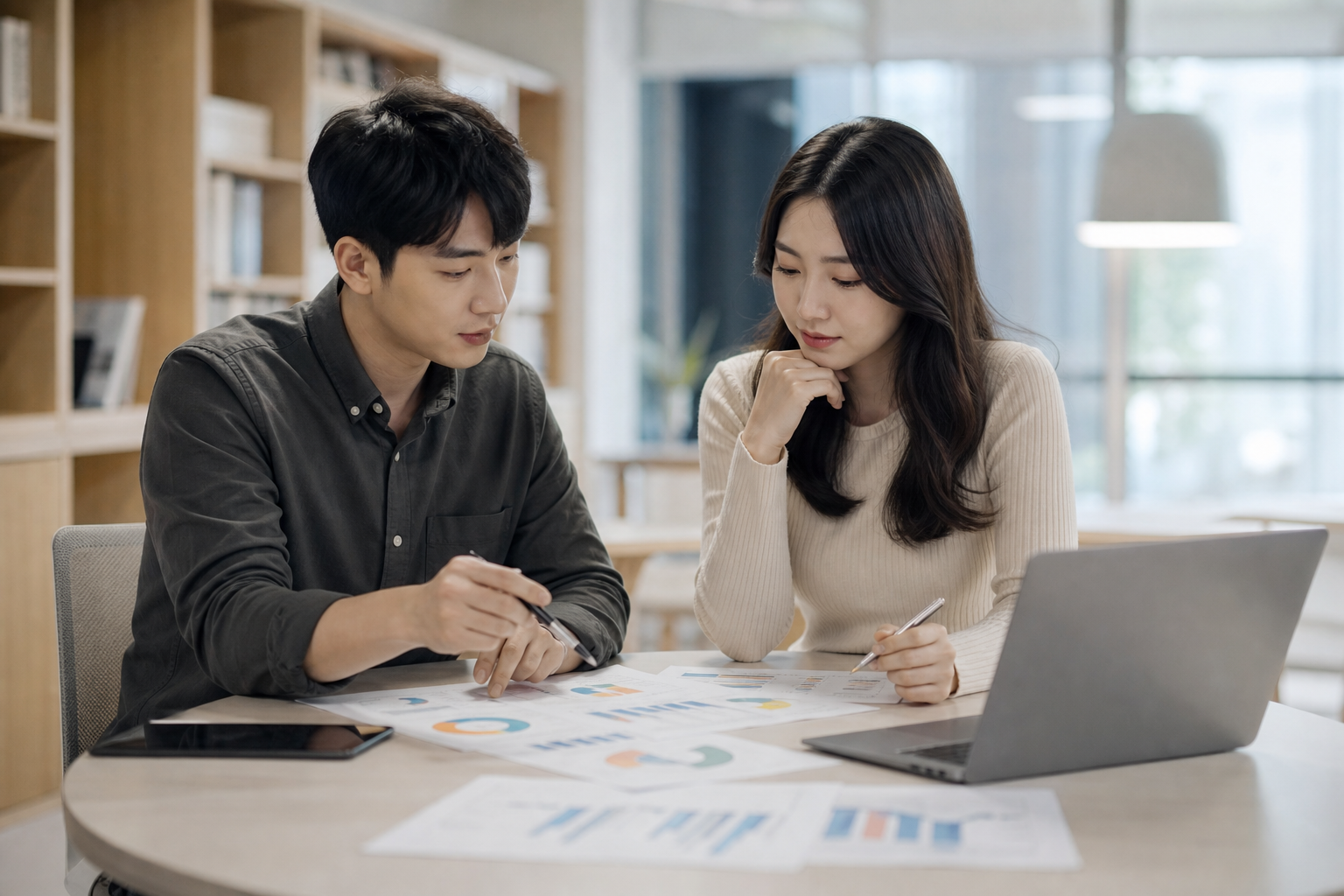 경쟁사와 업계 기준에 자사 마케팅 성과를 비교해 격차를 찾는 벤치마킹 과정을 담은 표지
