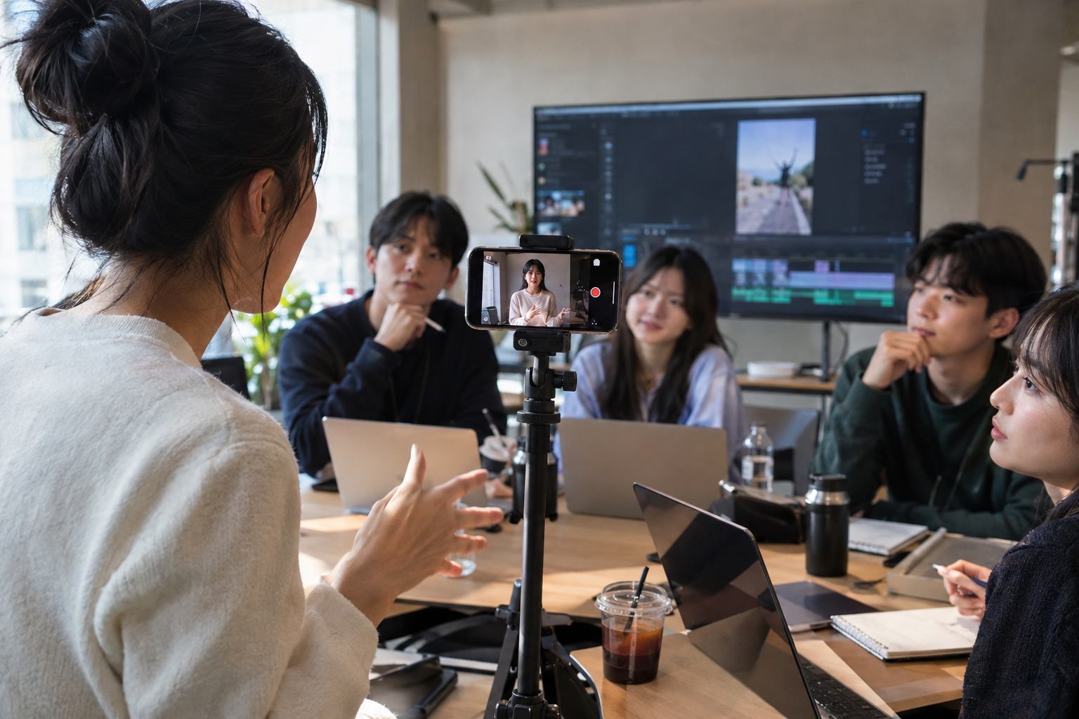 1인 크리에이터 모임 제1회에서 4유형 진단으로 내 채널 출발점을 정하고 AI 숏폼 1편을 만드는 과정을 설명하는 안내