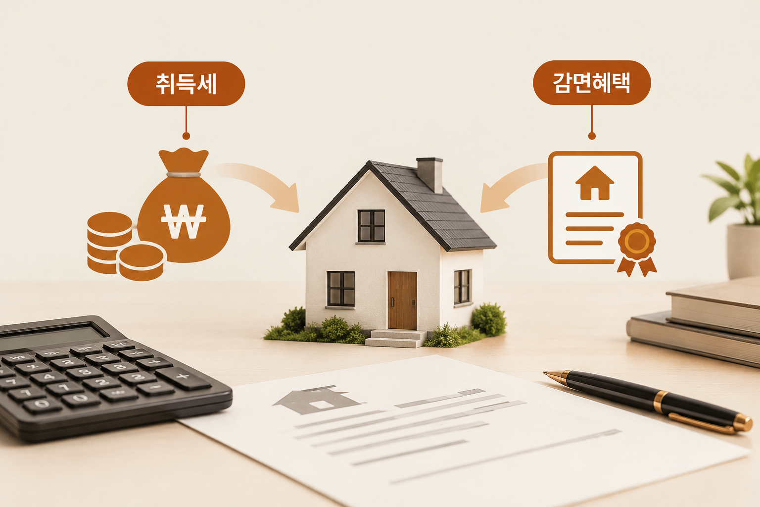 부동산을 취득할 때 내는 취득세가 가격·종류·주택 수에 따라 어떻게 계산되고 어떤 조건에서 감면되는지를 다룬 안내