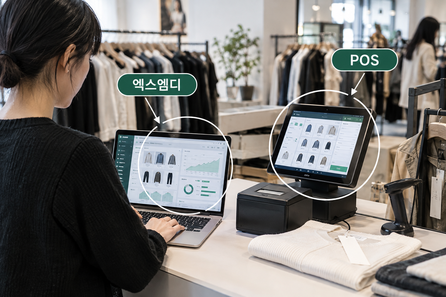 엑스엠디 패션 ERP·POS로 매장·온라인몰·창고 재고를 한 화면에 통합하고 쇼핑몰 주문을 수집하는 유통 업무 흐름