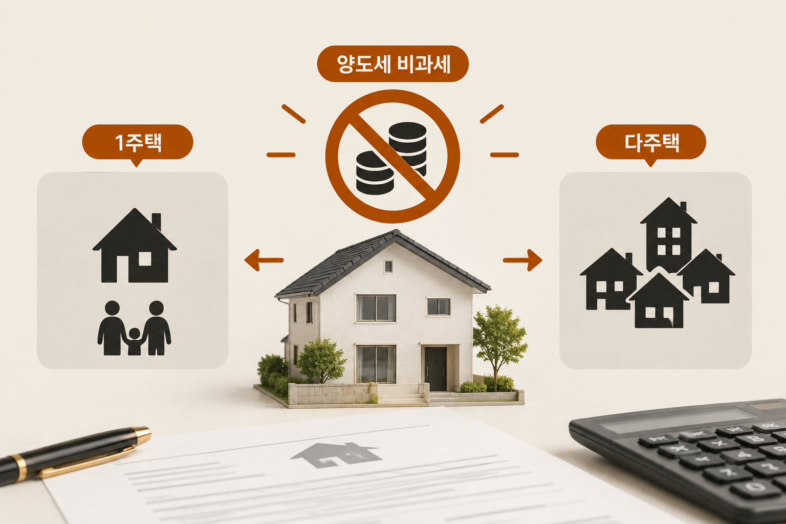 집 한 채를 팔 때 세금이 붙는지 가르는 1세대 1주택 비과세 요건과 이사·상속 특례의 판단 구조를 정리한 안내